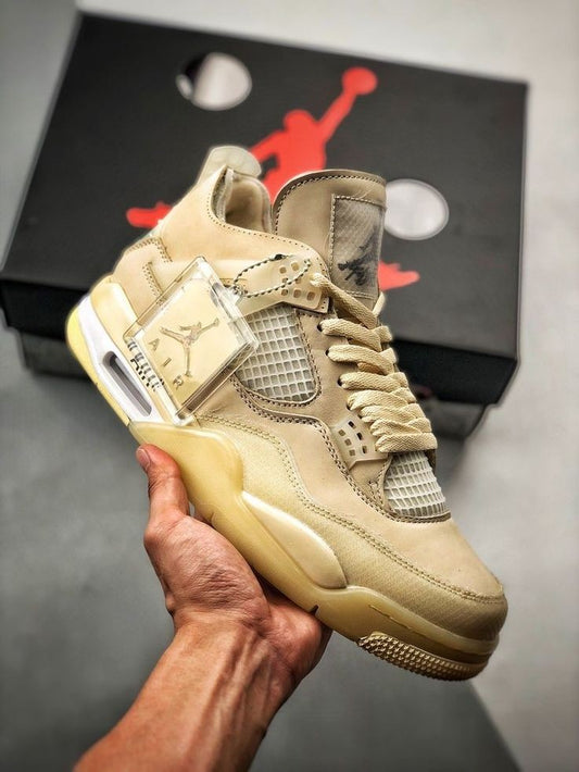 Branded Air Retro 4 Cream Sneakers